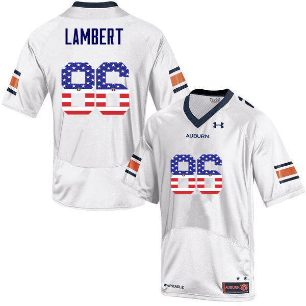 Men #86 DaVonte Lambert Auburn Tigers USA Flag Fashion College Football Jerseys-White